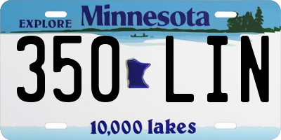 MN license plate 350LIN