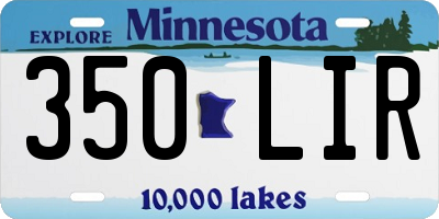 MN license plate 350LIR