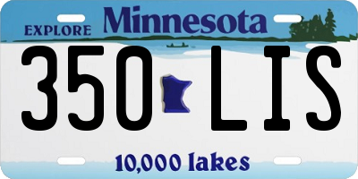 MN license plate 350LIS