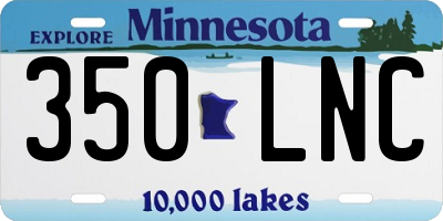 MN license plate 350LNC
