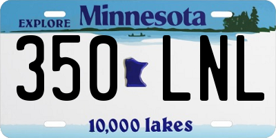 MN license plate 350LNL