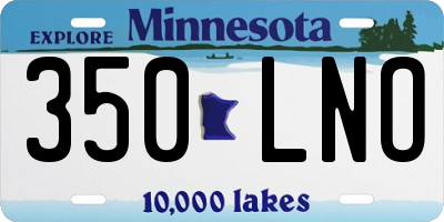 MN license plate 350LNO