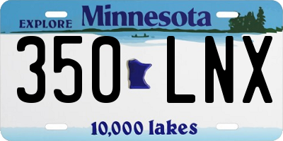 MN license plate 350LNX
