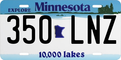 MN license plate 350LNZ