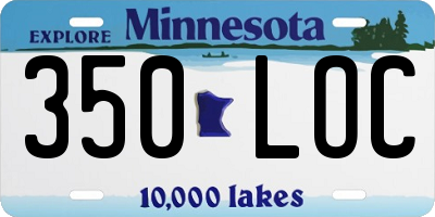 MN license plate 350LOC