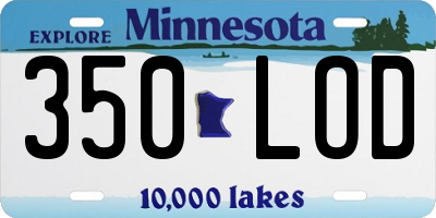 MN license plate 350LOD