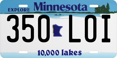 MN license plate 350LOI