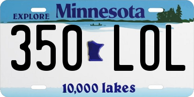MN license plate 350LOL