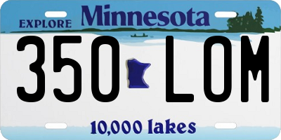 MN license plate 350LOM