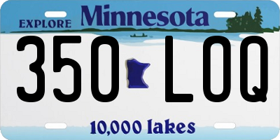 MN license plate 350LOQ