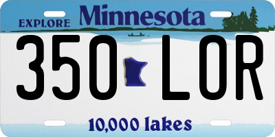 MN license plate 350LOR