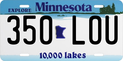MN license plate 350LOU