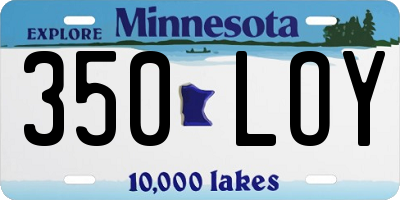 MN license plate 350LOY