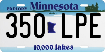 MN license plate 350LPE