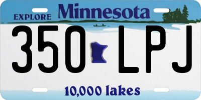 MN license plate 350LPJ