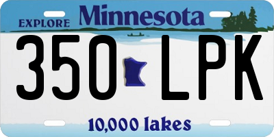 MN license plate 350LPK
