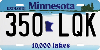 MN license plate 350LQK