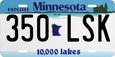 MN license plate 350LSK
