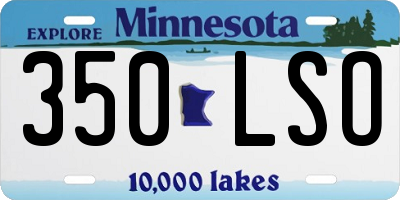 MN license plate 350LSO