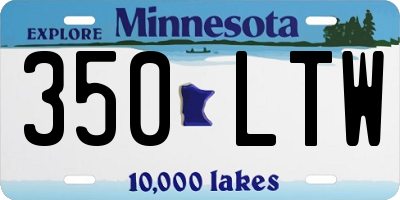 MN license plate 350LTW