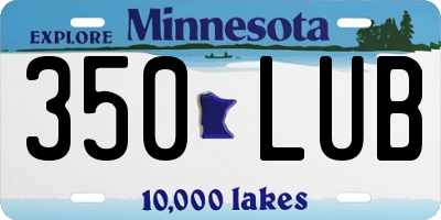 MN license plate 350LUB