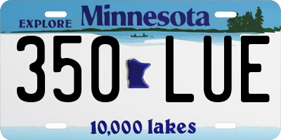 MN license plate 350LUE