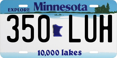 MN license plate 350LUH