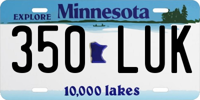 MN license plate 350LUK