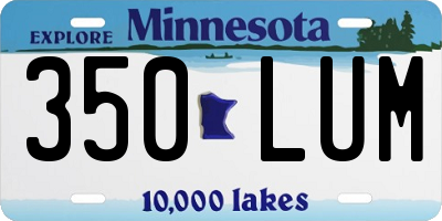 MN license plate 350LUM