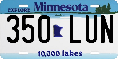 MN license plate 350LUN