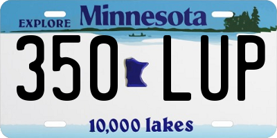 MN license plate 350LUP