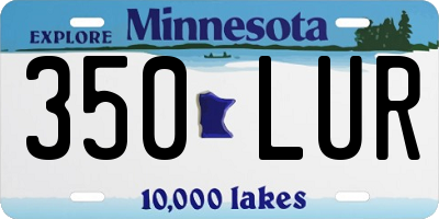 MN license plate 350LUR