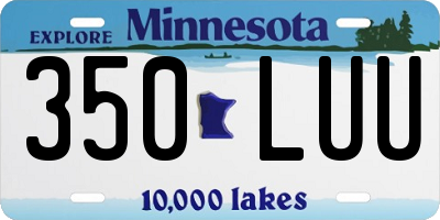 MN license plate 350LUU