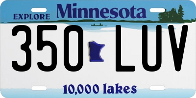 MN license plate 350LUV
