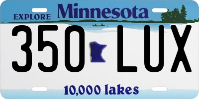 MN license plate 350LUX