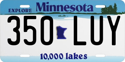 MN license plate 350LUY