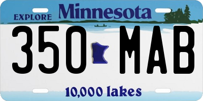 MN license plate 350MAB