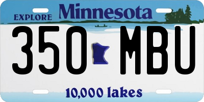 MN license plate 350MBU