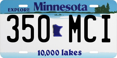 MN license plate 350MCI