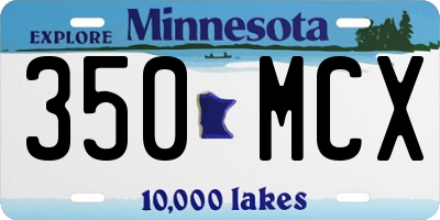 MN license plate 350MCX