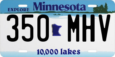 MN license plate 350MHV