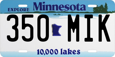 MN license plate 350MIK