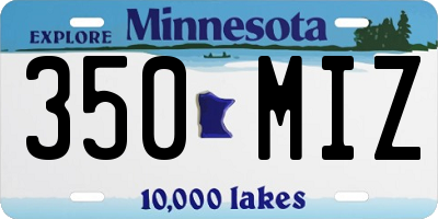 MN license plate 350MIZ