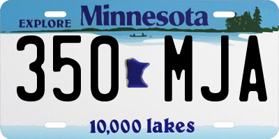 MN license plate 350MJA