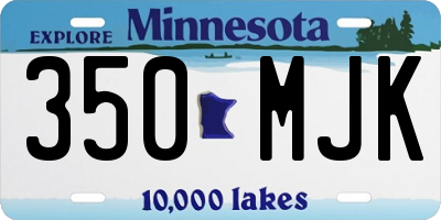 MN license plate 350MJK