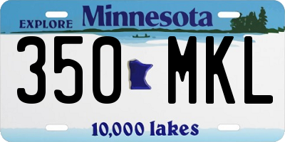 MN license plate 350MKL
