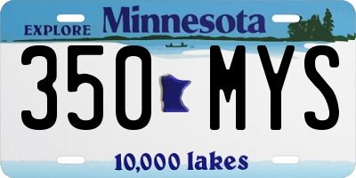 MN license plate 350MYS