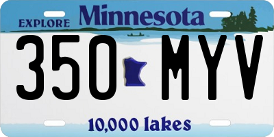 MN license plate 350MYV