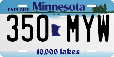 MN license plate 350MYW
