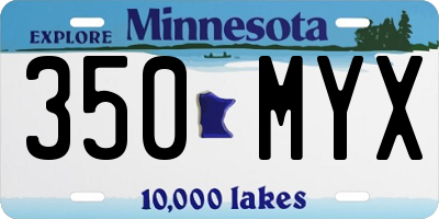 MN license plate 350MYX